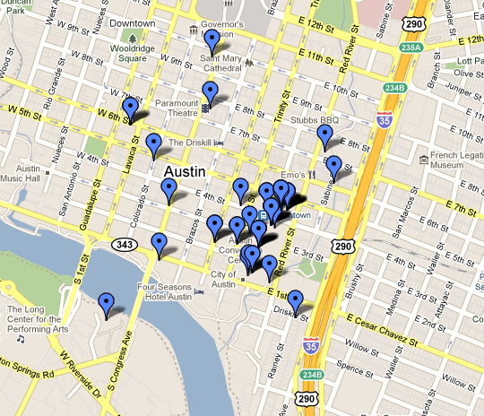 Austin Map with Locations